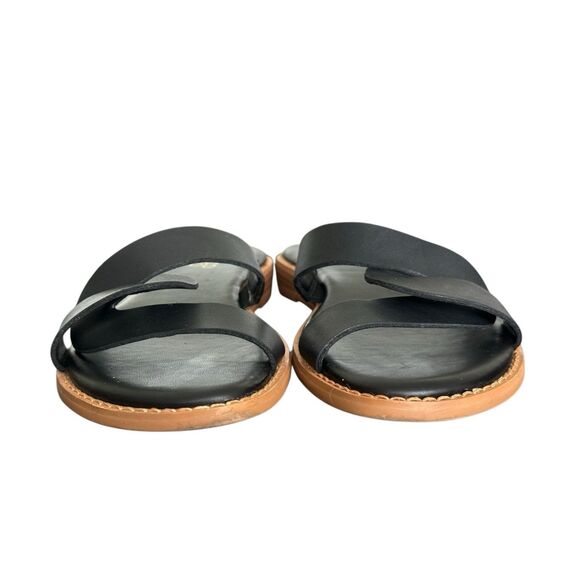 Franco Sarto Black Flat Leather Slides Sandals Women’s Size 8 - Picture 6 of 9